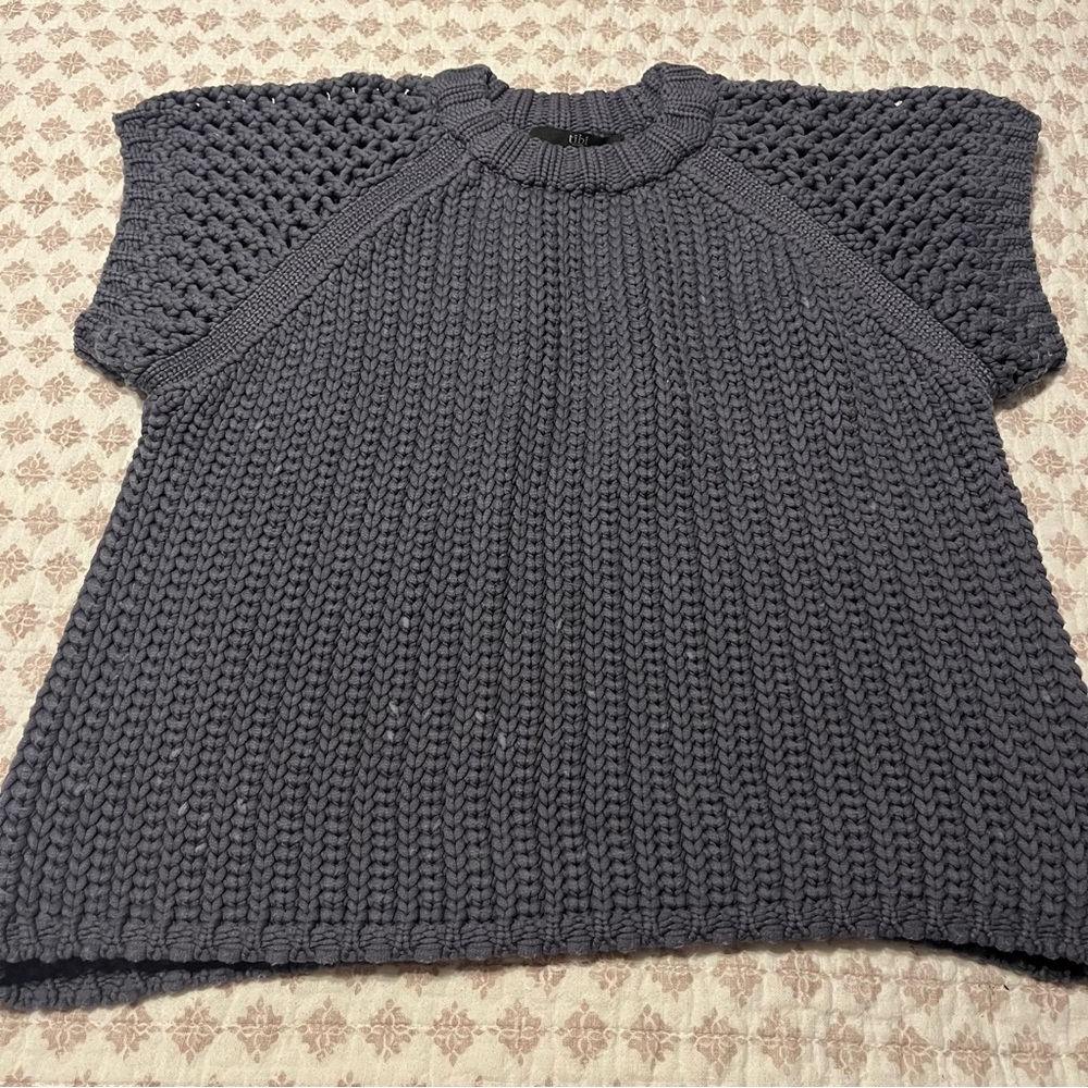 TIBI Tube Yarn Short Sleeve Muscle Puff Sleeve Sweater Size Small